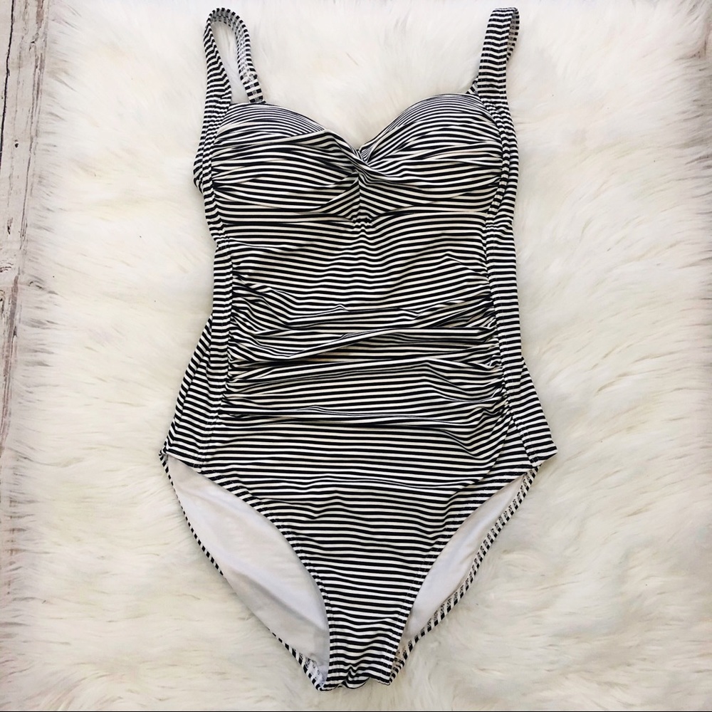 Bond Eye Black & White Stripe One-Piece Swimsuit